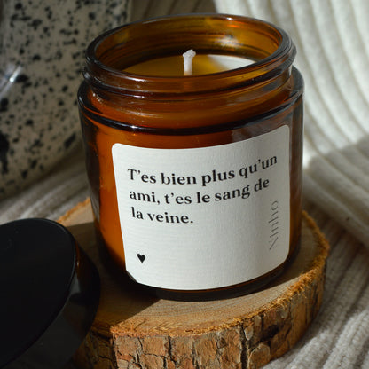 Bougie citation "T'es bien plus qu'un ami"