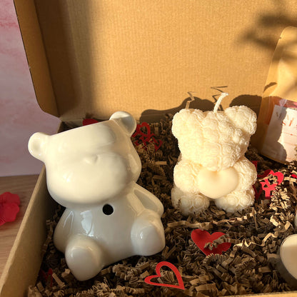 Coffret cadeau Saint-Valentin Ourson blanc